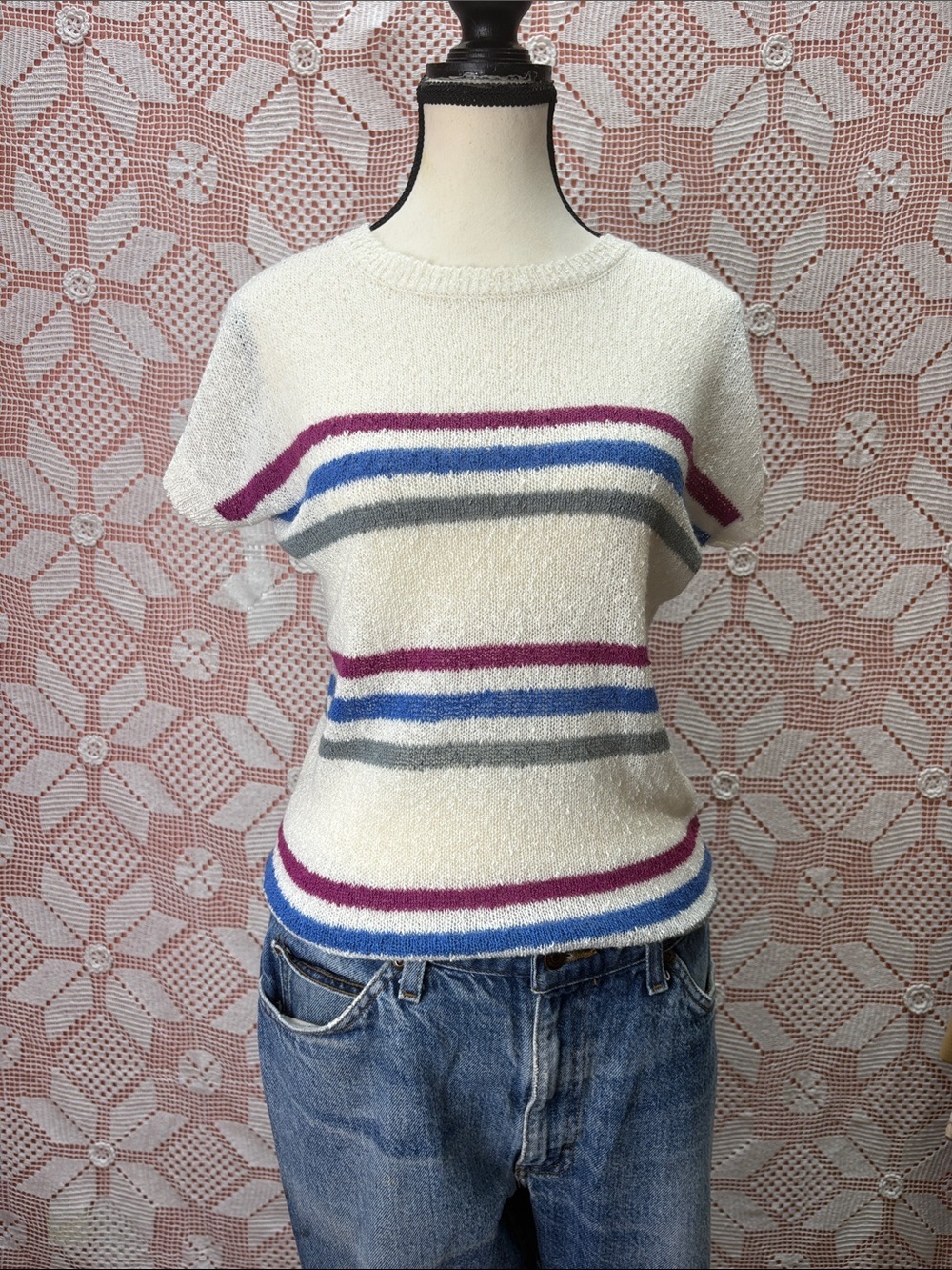 Vintage Alia Striped Knit Top – Size L/G